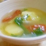 野菜とウインナーの鶏がらスープ